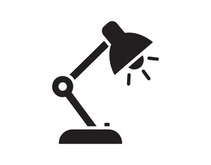 Solid Icon Design of a Desktop Lamp. Perfect for Infographics, Web Pages, Mobile Apps, UI, UX, and GUI design.