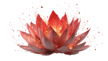 Radiant lotus flower bursting with light