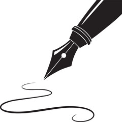 Vector illustration of a fountain pen with ink isolated on a white background