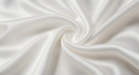 Fototapeta premium Close-Up of Flowing White Silk Fabric with Realistic Folds and Soft Shadows, Luxury Fashion Background, Minimalism Aesthetic, Ultra Clean Studio Texture in 8K