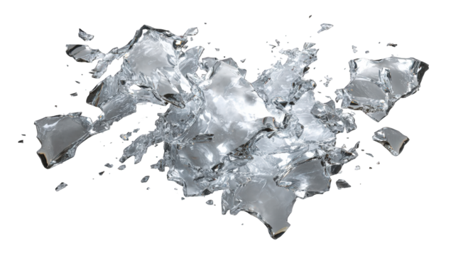 Abstract shattered metallic splash