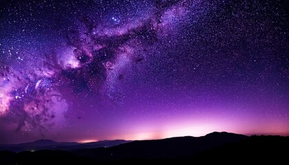 Fototapeta premium purple and black night sky with stars and a purple and black sky