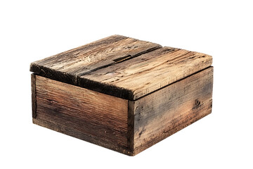 Rustic wooden crate with metal handle
