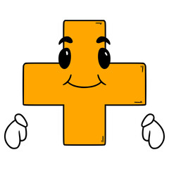 plus math character illustration hand drawn isolated vector