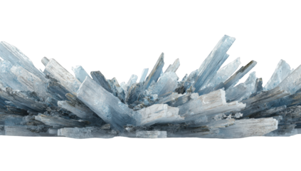 Icy crystalline cluster, panoramic view