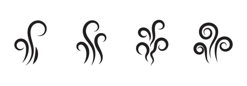 Hot steam vector icon isolated on white background