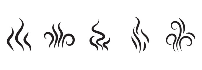 Smoke steam silhouette icon illustration isolated on white background
