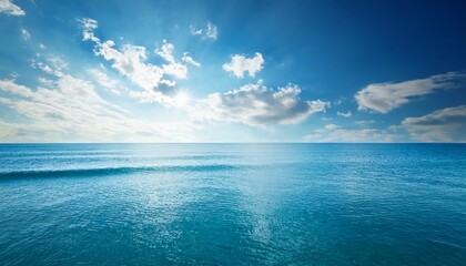 Obraz premium serene ocean sunny skies a tranquil seascape image
