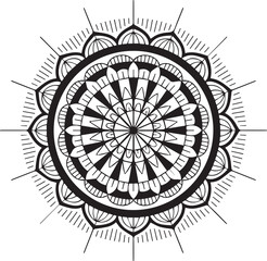 Mandala shapes silhouette vector on white background