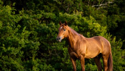 Obraz premium Horse in forest backdrop