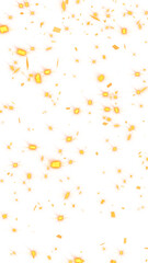 golden glowing confetti rain isolated on transparent background,png birthday party and anniversary celebration vertical social media overlay design element	