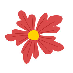 red daisy flower with yellow center vector design