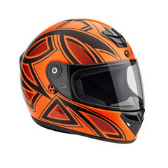 Fototapeta premium Orange and Black Motorcycle Helmet Product Shot