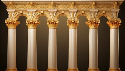 Fototapeta premium columns and pillars of rococo art isolated on