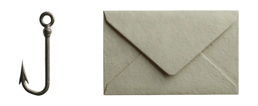 Isolated Hook and Envelopes on Transparent Background for Design Use