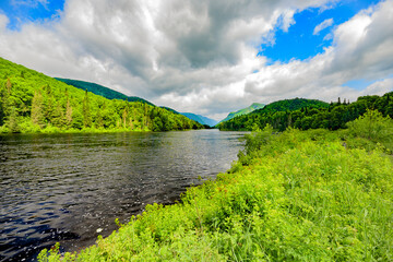 Jacques-cartier National Park in Quebec Province near Quebec City, river and mountains view