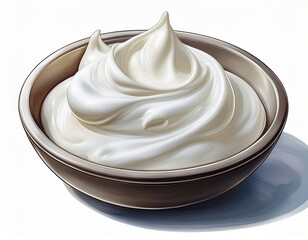 smear of sour cream isolated on generative ai