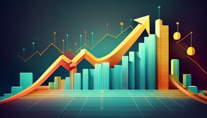 increasing profit margins and financial growth concept