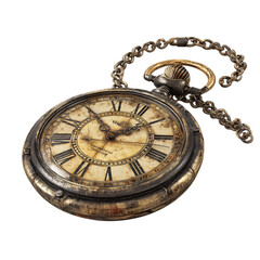 Obraz na płótnie Canvas Antique Pocket Watch, isolated on transparent background