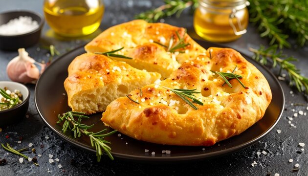 Baked Focaccia with Rosemary and Sea Salt