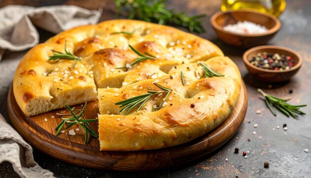 Baked Focaccia with Rosemary and Sea Salt