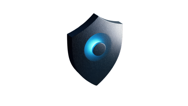 3D rendered shield with glowing center