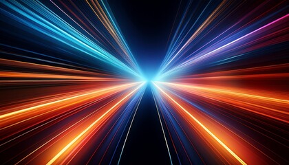 focused streams of light converging into a pointed shape on a dark surface creating a strong visual representation of speed and precision in modern digital art