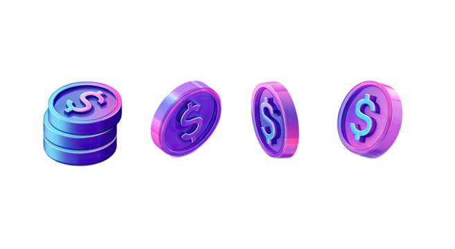 Stacked and rotated dollar signs.  Digital art