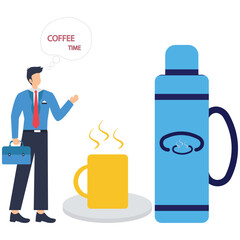 A man taking a coffee break isolated on enjoying a moment of relaxation and refreshment adobe illustration