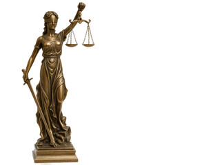 statue of justice isolated on white