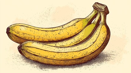 artistic illustration of bananas showing freshness and natural fruit appeal