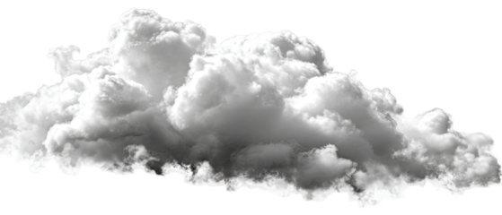 A grayscale image of a cumulus cloud