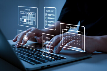 Database Management Software. business people working on laptop computer, document management...