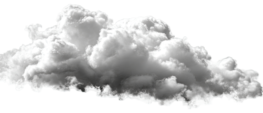 A grayscale image of a cumulus cloud