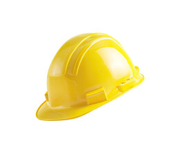 Fototapeta premium Bright yellow safety helmet, angled view