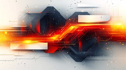 futuristic technology background with glowing lines and abstract geometric shapes