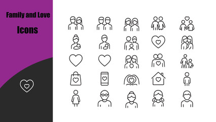 Family Love Icons set