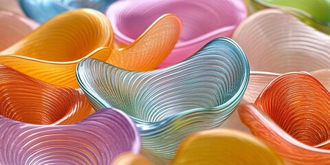 colorful glass art vessels abstract design for creative decor and interior inspiration