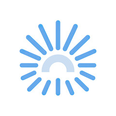 Obraz premium Abstract circular graphic with radiating blue lines and a white arc