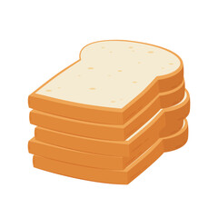 Bread toast logo icon vector illustration. Bread isolated on white background.