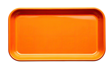 Empty orange rectangular tray (2)