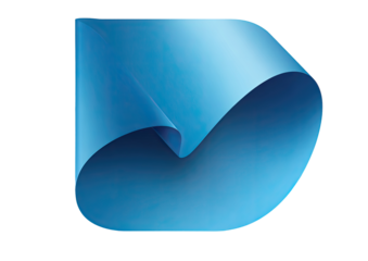 Abstract curved blue shape