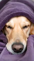 Relaxing Golden Retriever Portrait
