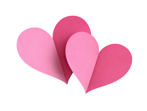 Two overlapping pink hearts
