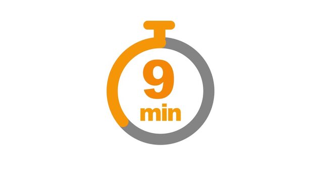 14 minute countdown clock animation, Circular countdown timer for 14 minute on an isolated background. Countdown timer from 36 to 0 minutes with alpha channel