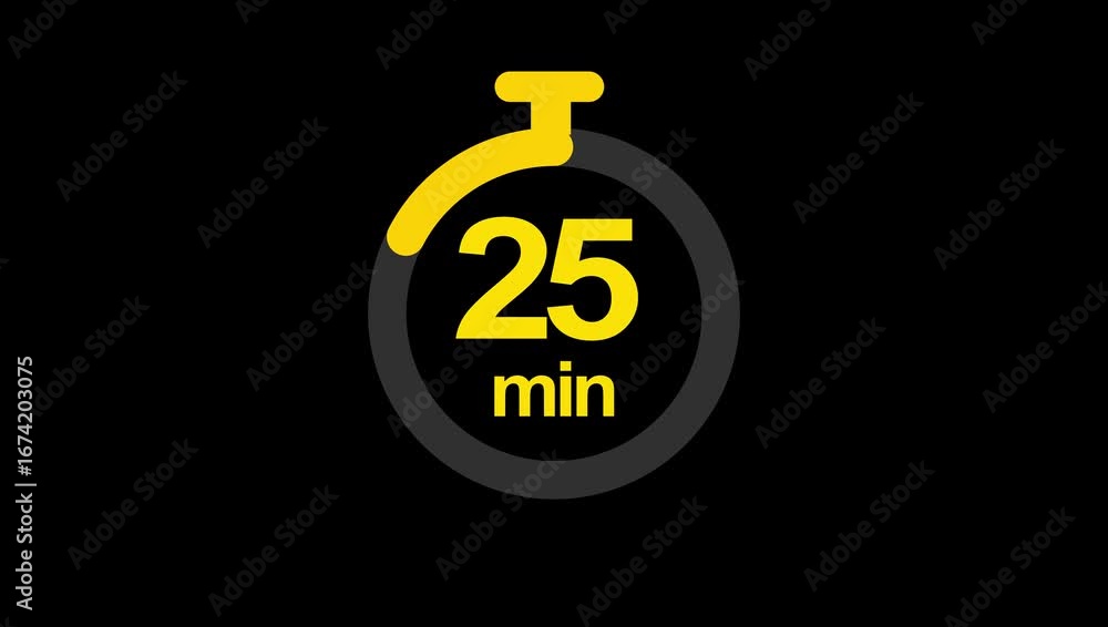 Poster 30 minute countdown clock animation, alpha channel.