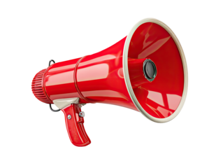 Red megaphone, 3D render