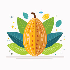 Obraz premium Colorful Chocolate Bean Illustration With Leaves