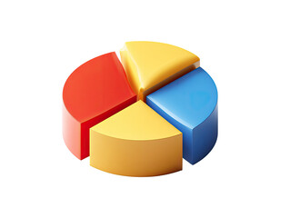 3D pie chart with four sections