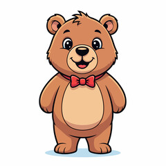 Fototapeta premium bear, cartoon, animal, toy, teddy, vector, illustration, brown, baby, fun, isolated, character, teddy bear, mammal, love, dog, smile, cute, drawing, child, fur, wild, icon, cub, animals